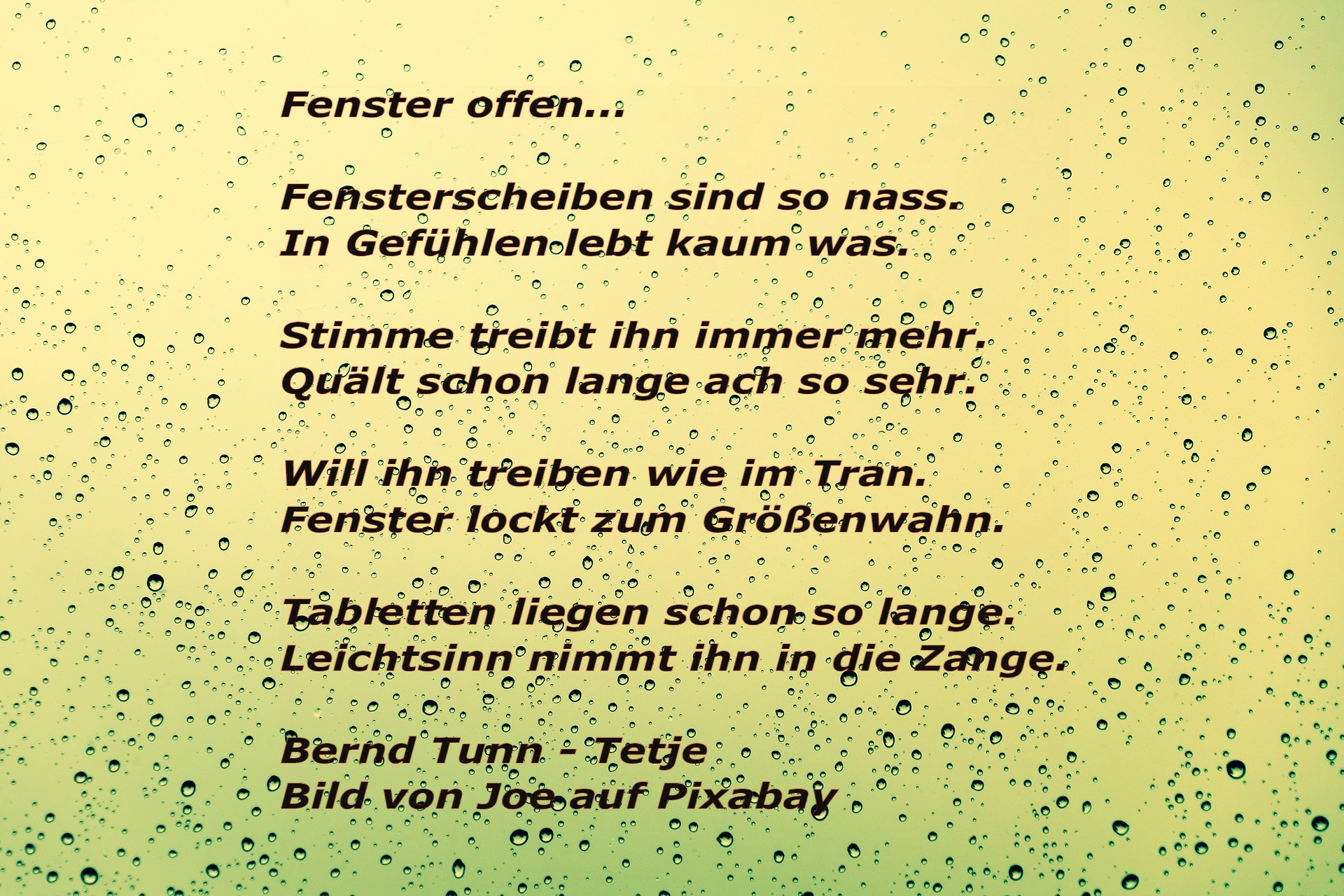 Bildgedicht: Am Fenster...