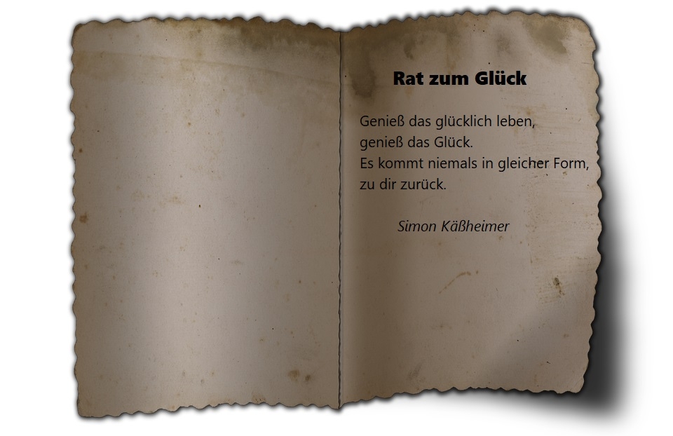 Bildgedicht: Rat zum Glück