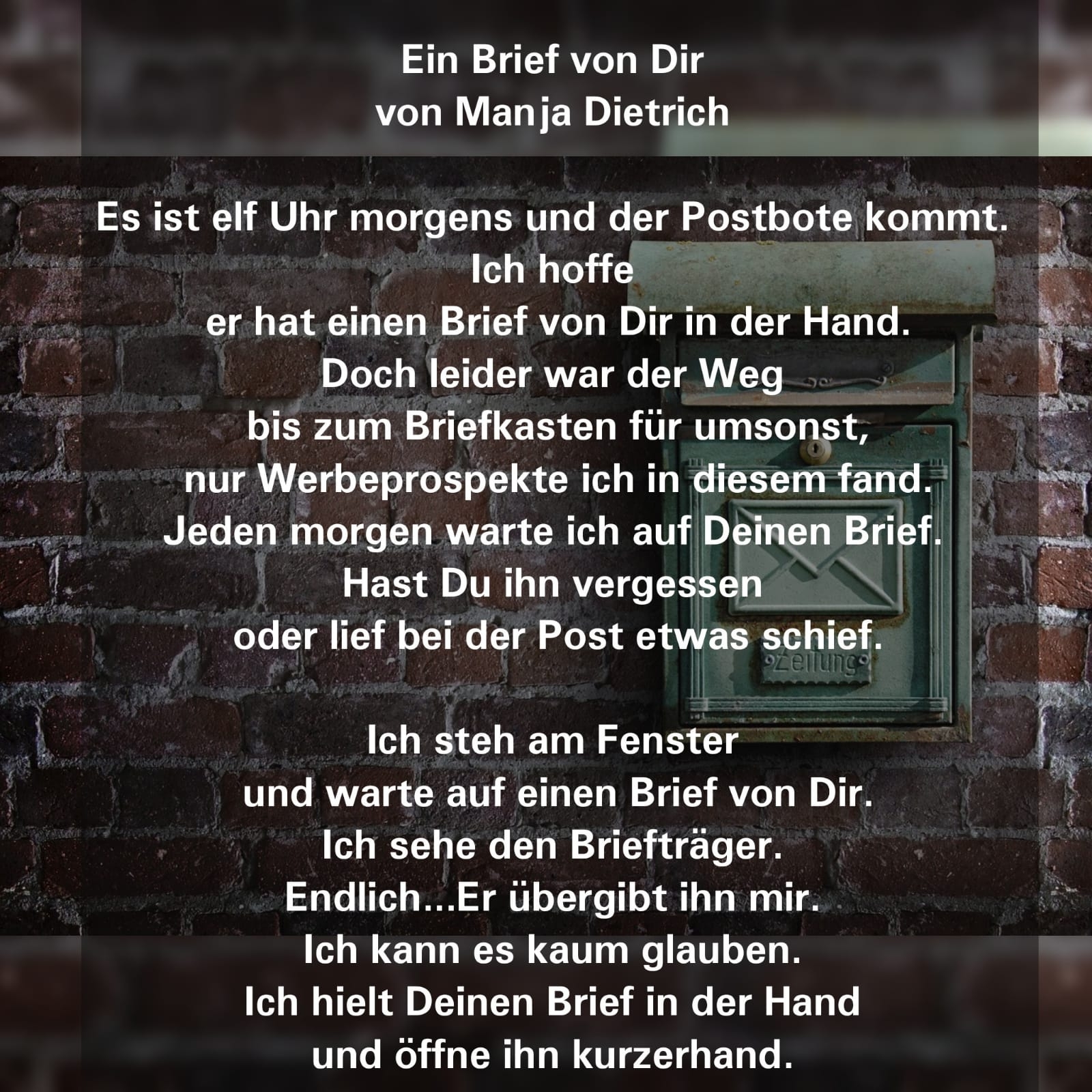 Bildgedicht: Ein Brief von Dir 