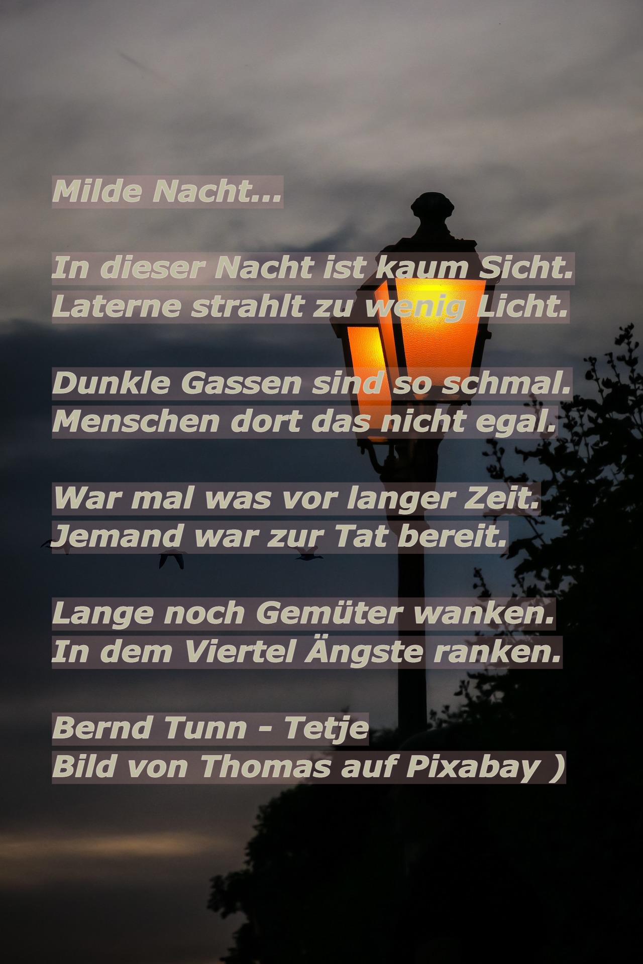 Bildgedicht: Milde Nacht...