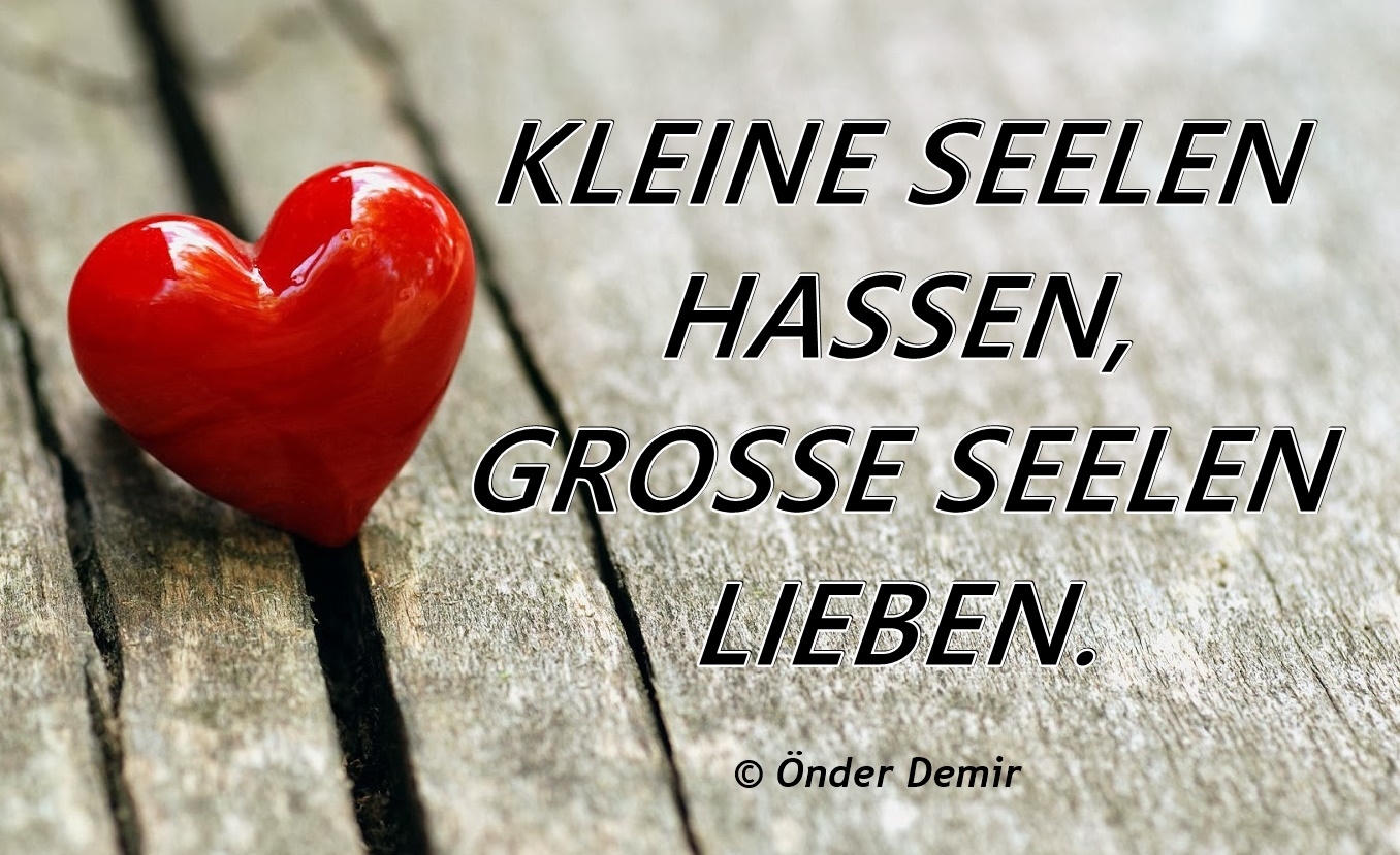 Bildgedicht: KLEINE SEELEN HASSEN, GROßE SEELEN LIEBEN