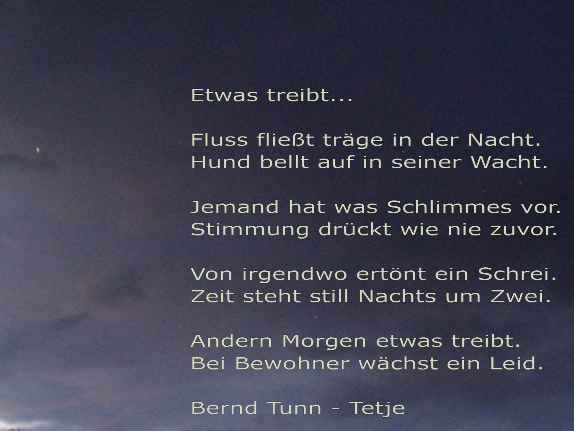 Bildgedicht: Etwas treibt...