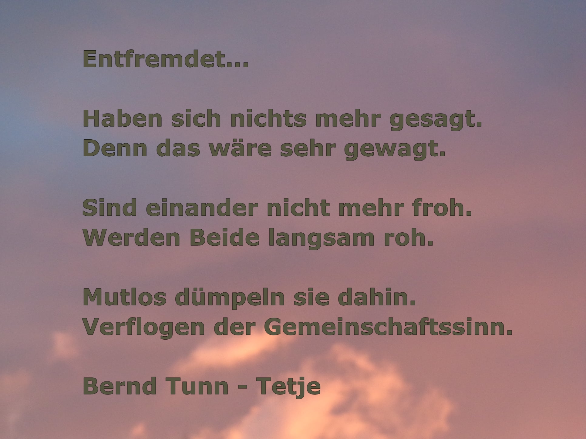 Bildgedicht: Entfremdet...