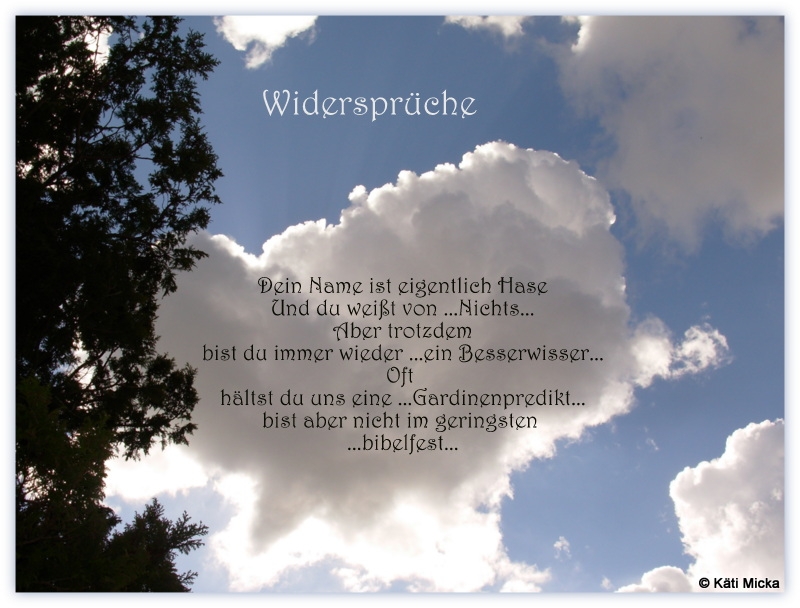 Bildgedicht: Widersprüche