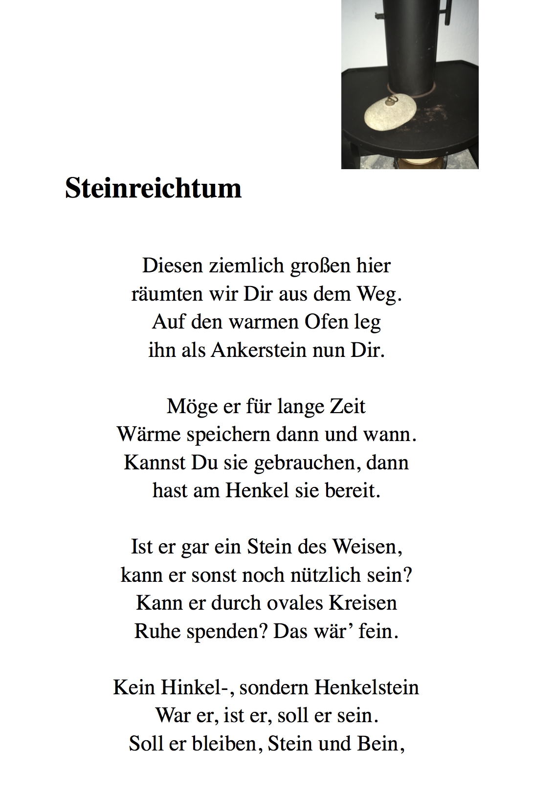 Bildgedicht: Steinreichtum