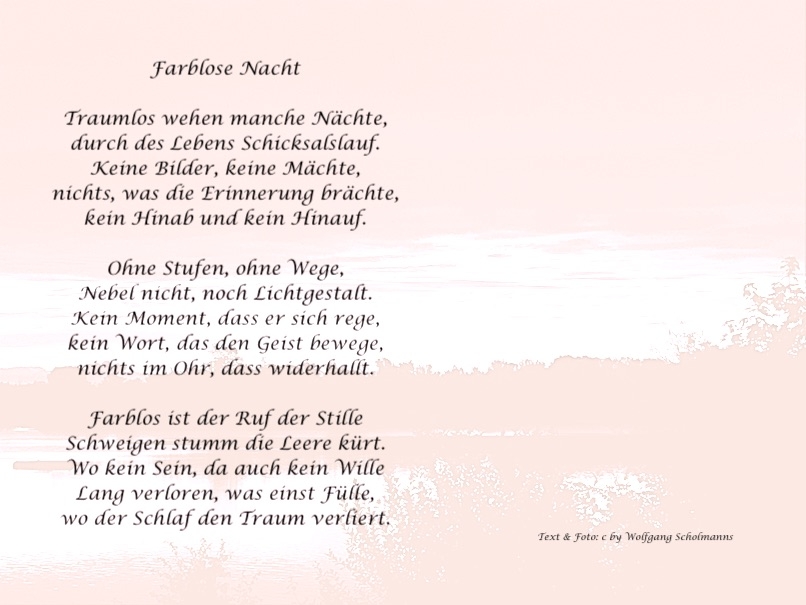 Bildgedicht: Farblose Nacht