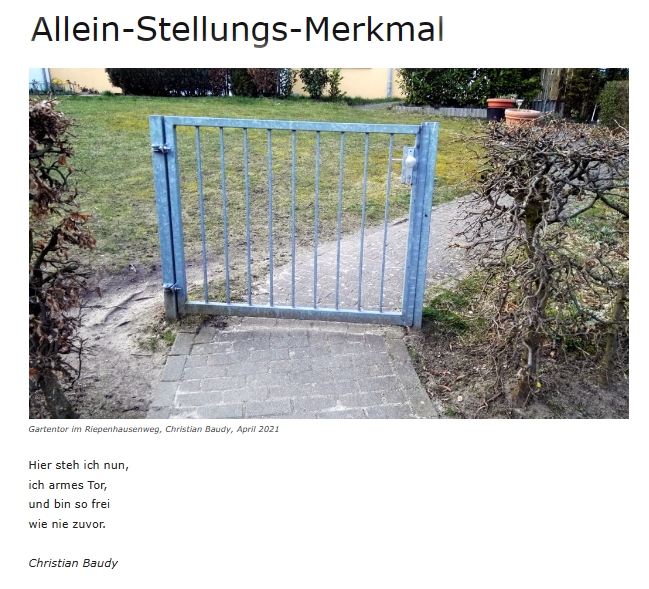 Bildgedicht: Allein-Stellungs-Merkmal