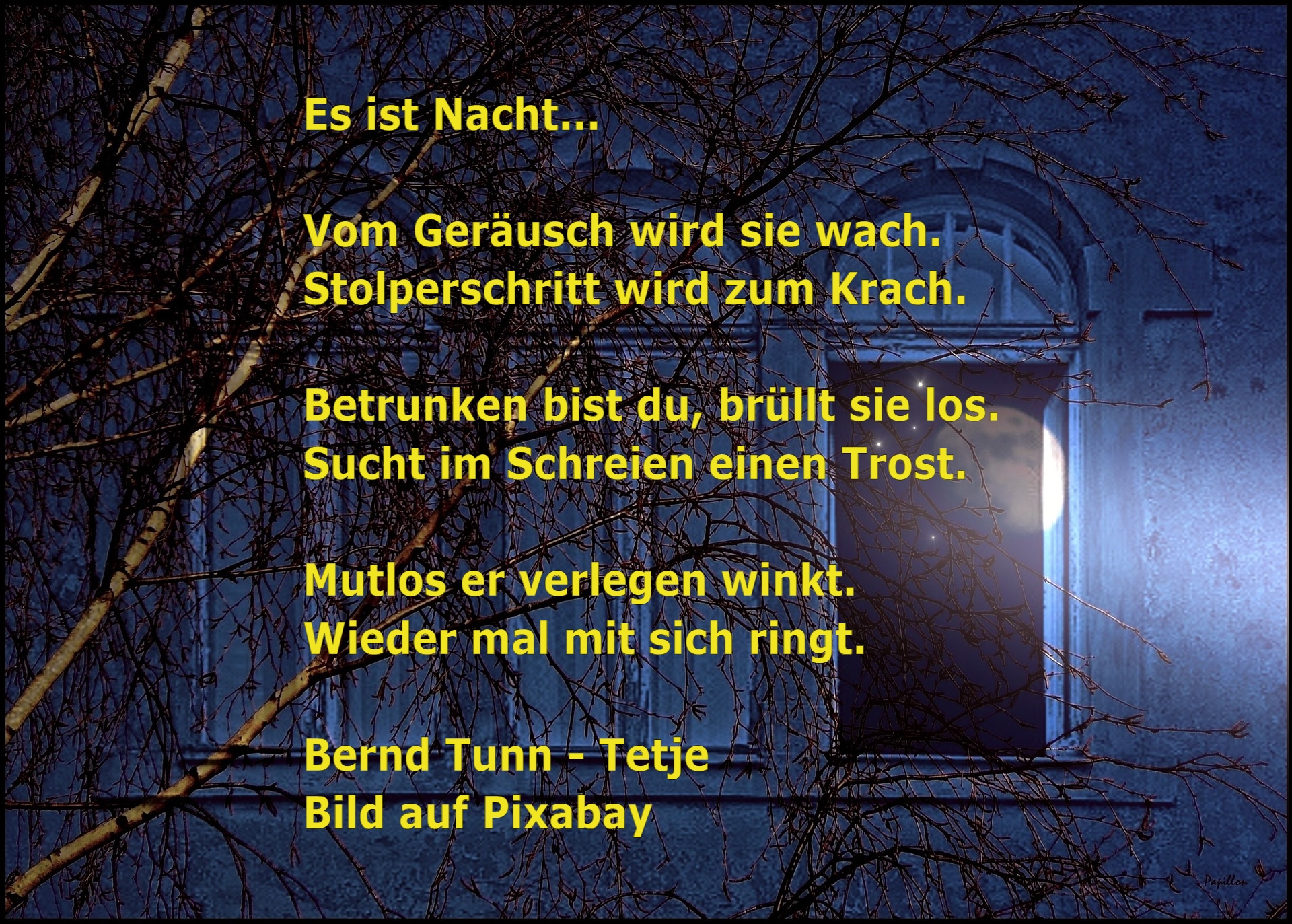 Bildgedicht: Es ist Nacht...