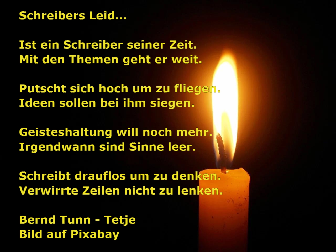 Bildgedicht: Schreibers Leid...